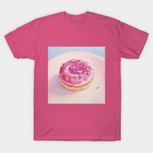 Strawberry Swirl Donut painting T-Shirt